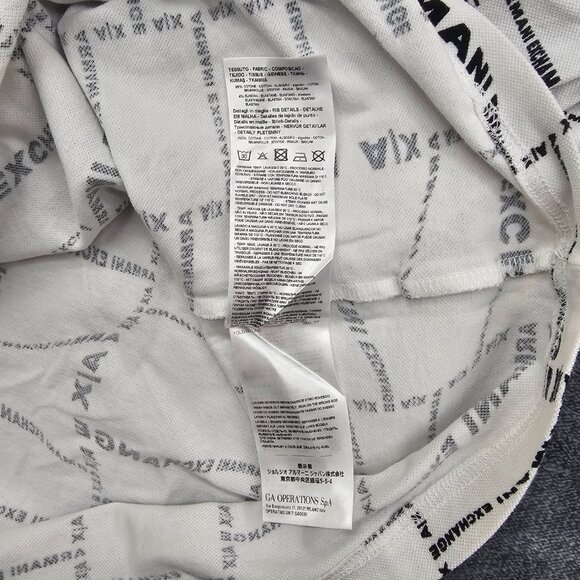 A/X Armani Exchange Polo Shirt Mens size XXL Logo all over print golfing Casual - Picture 7 of 16
